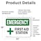 Signmission First Aid Station, 24 in W x Rectangle, Vinyl Decal OS-2PACK-EM-D-1824-L-10328 - alternate 3